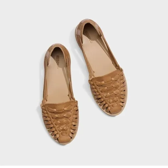 Nisolo  Huarache Sandals, Slip-On Comfort Sandals in Almond NWT in Box