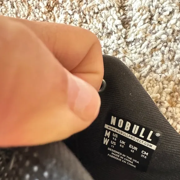 NOBULL Black and White Workout Trainers Sneakers Size Mens 9.5 / Womens 11