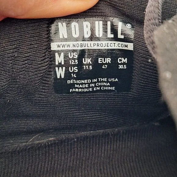 Nobull Superfabric Sneakers Cross Fit Shoes Men's Size 12.5 Black