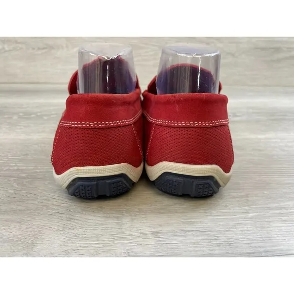 Nordstrom Men's US 10.5M Red Perforated Leather Slip-On Skateboard Sneaker Shoes