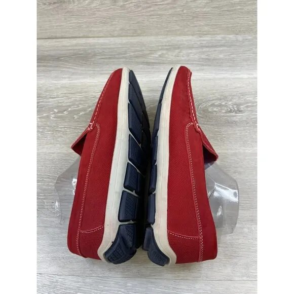 Nordstrom Men's US 10.5M Red Perforated Leather Slip-On Skateboard Sneaker Shoes