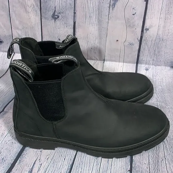 Nortiv 8 Mens Chelsea Work Boots Ankle Slip On Black Leather Workwear Outdoor 13