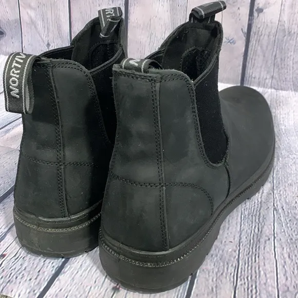 Nortiv 8 Mens Chelsea Work Boots Ankle Slip On Black Leather Workwear Outdoor 13