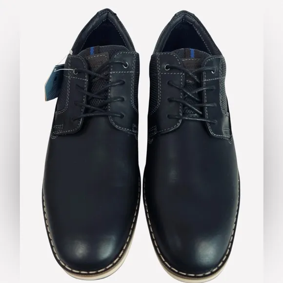 Nunn Bush Circuit Black Plain Toe Oxford Men's Leather Shoes Size 11