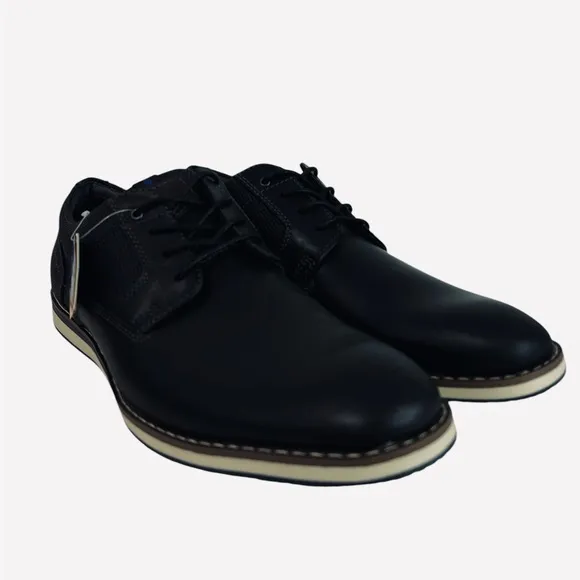 Nunn Bush Circuit Black Plain Toe Oxford Men's Leather Shoes Size 11