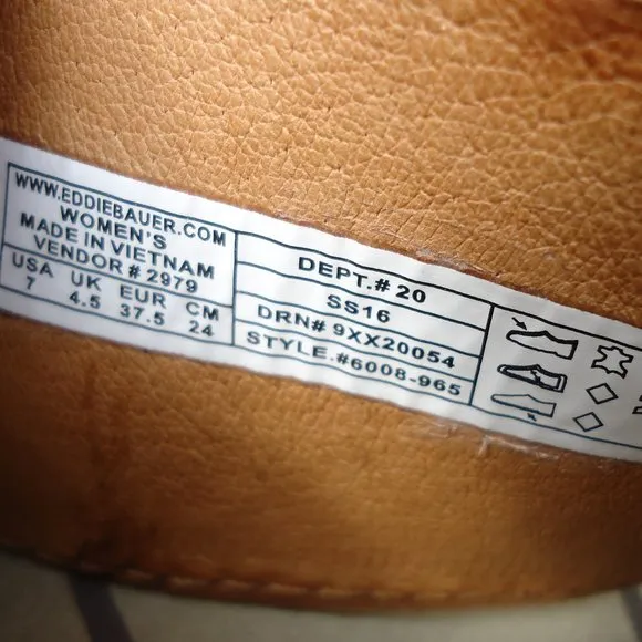 NWB. SIZE 7. EDDIE BAUER leather cork wedge sandals.