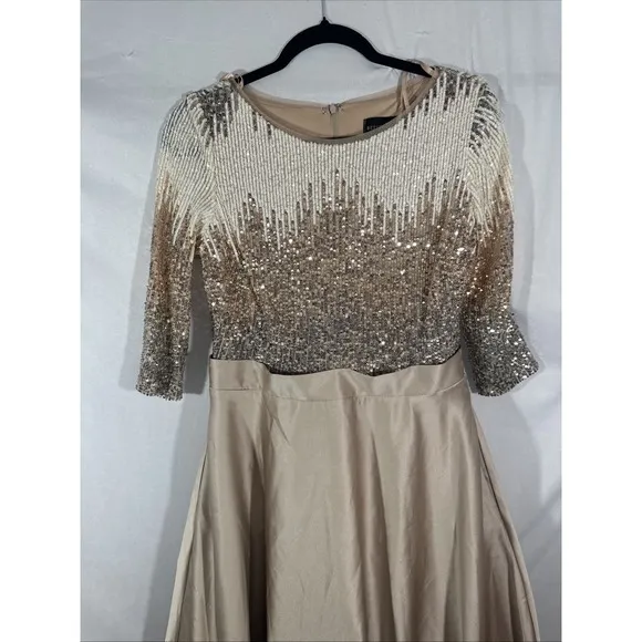 NWD $330 Betsy &amp; Adam [ 10 ]  A-line Satin Ball Gown Mocha S1793