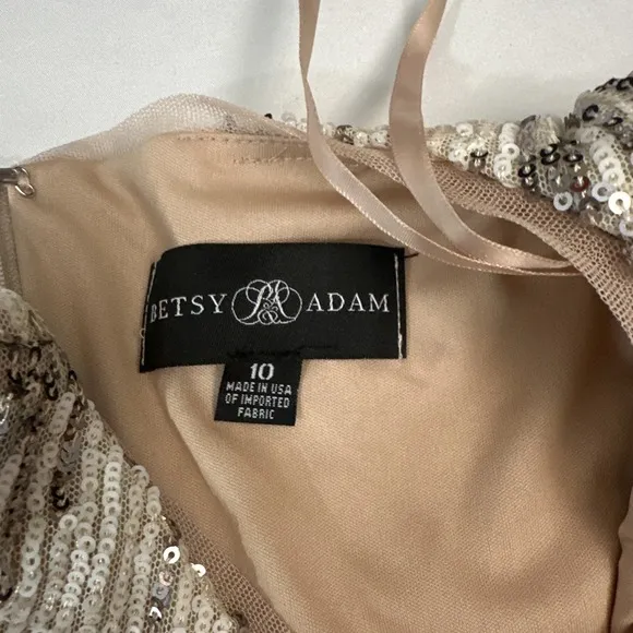 NWD $330 Betsy &amp; Adam [ 10 ]  A-line Satin Ball Gown Mocha S1793