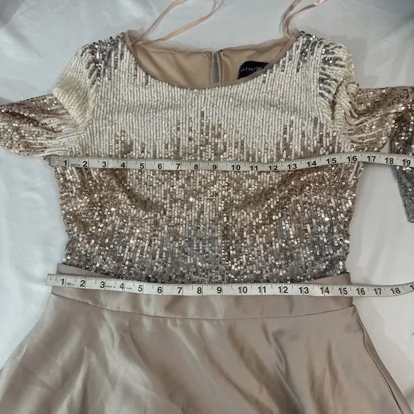 NWD $330 Betsy &amp; Adam [ 10 ]  A-line Satin Ball Gown Mocha S1793