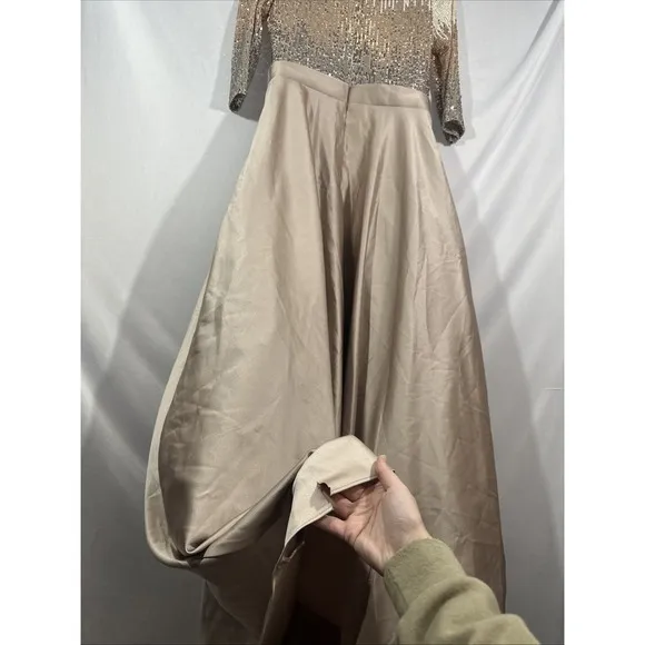NWD $330 Betsy &amp; Adam [ 10 ]  A-line Satin Ball Gown Mocha S1793