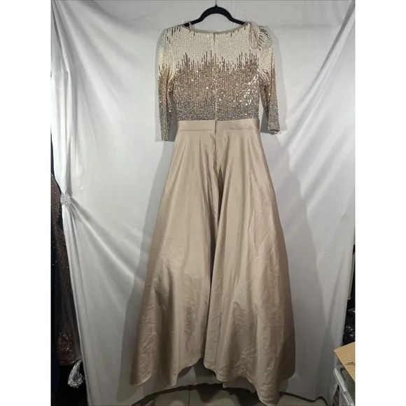 NWD $330 Betsy &amp; Adam [ 10 ]  A-line Satin Ball Gown Mocha S1793