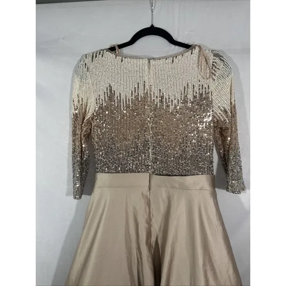 NWD $330 Betsy &amp; Adam [ 10 ]  A-line Satin Ball Gown Mocha S1793