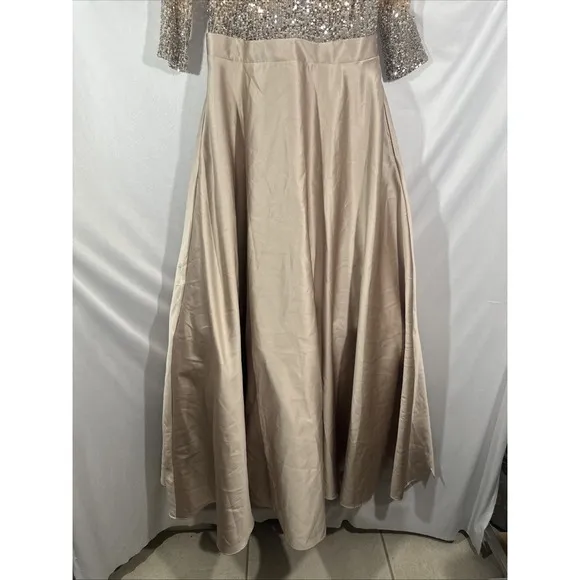 NWD $330 Betsy &amp; Adam [ 10 ]  A-line Satin Ball Gown Mocha S1793