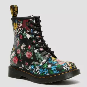 NWOB Dr. Martens 1460 Pascal Floral Mash Up Leather Lace Up Boots Women's Size 6