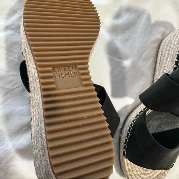 NWOB Eileen Fisher Willow Espadrille Wedge Sandal size  8.5 excellent condition!