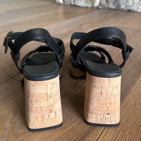 NWOB Paul Green Tina Sandal in Black Leather