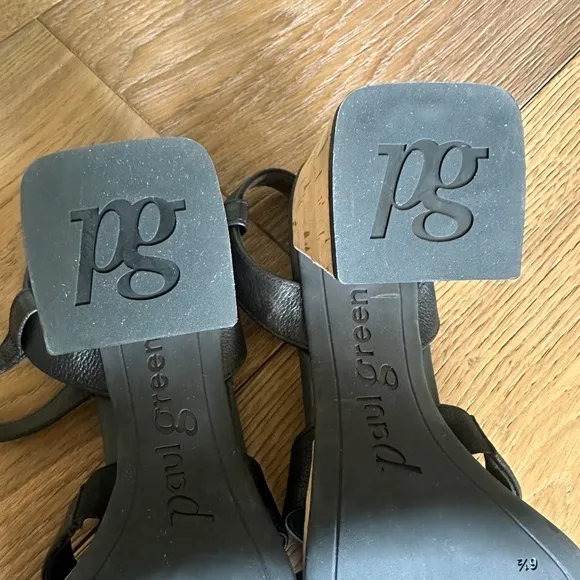 NWOB Paul Green Tina Sandal in Black Leather
