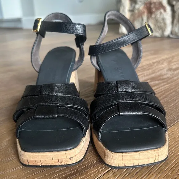 NWOB Paul Green Tina Sandal in Black Leather