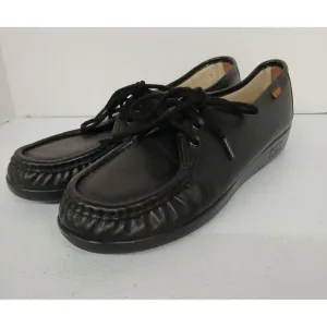 NWOB SAS Black Leather Lace Up Comfort Walking Shoes Women's‎ Size 9 S #