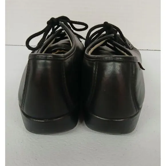 NWOB SAS Black Leather Lace Up Comfort Walking Shoes Women's‎ Size 9 S #