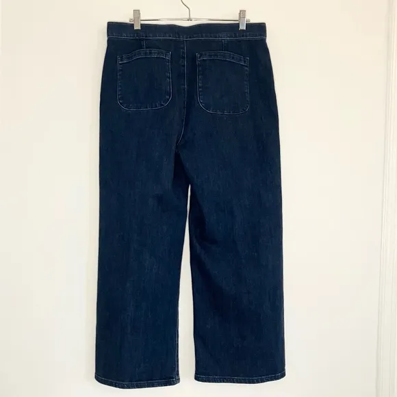 NWOT Ann Taylor Sculpting High Rise Sailor Crop Wide Leg Jeans in Indigo