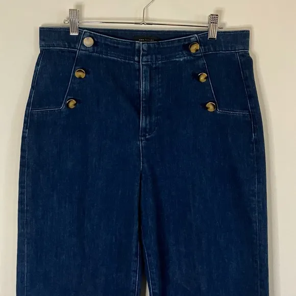 NWOT Ann Taylor Sculpting High Rise Sailor Crop Wide Leg Jeans in Indigo