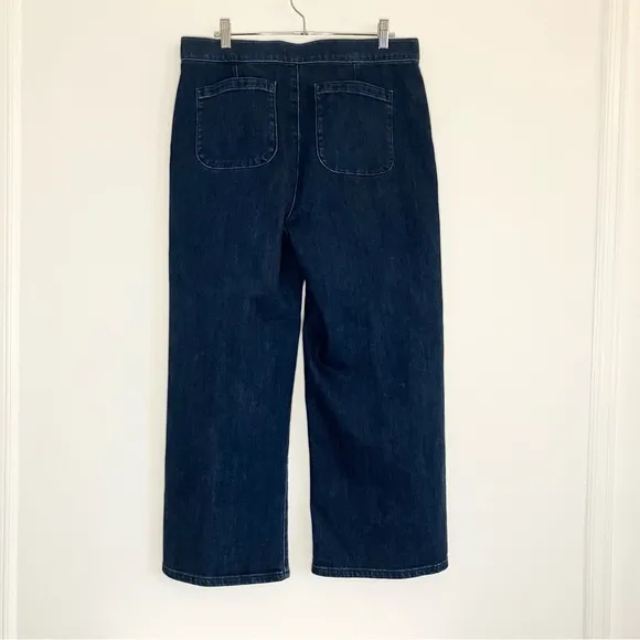 NWOT Ann Taylor Sculpting High Rise Sailor Crop Wide Leg Jeans in Indigo