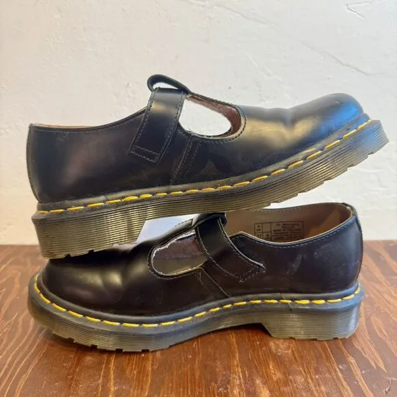 NWOT Dr. Martens POLLEY Smooth Leather Women Mary Jane Shoes Size 6 Black *READ*