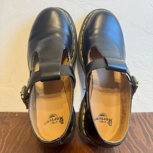 NWOT Dr. Martens POLLEY Smooth Leather Women Mary Jane Shoes Size 6 Black *READ*