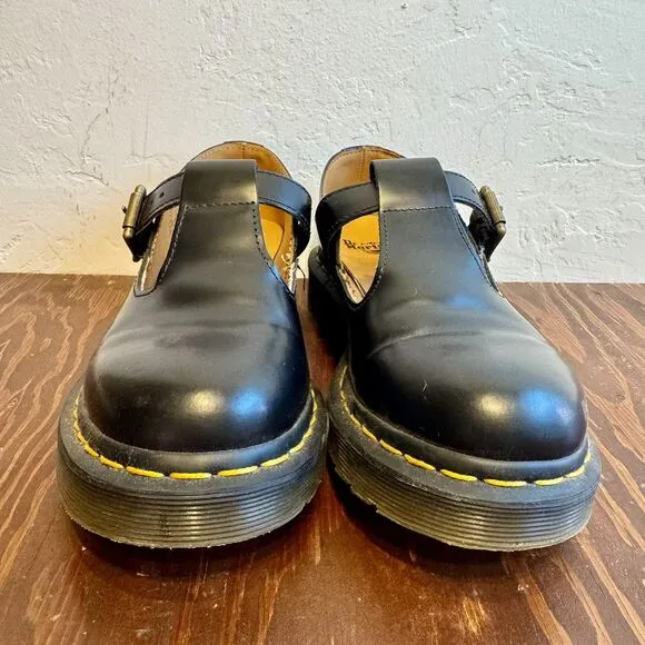 NWOT Dr. Martens POLLEY Smooth Leather Women Mary Jane Shoes Size 6 Black *READ*