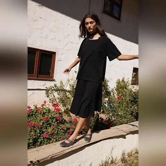 NWOT Free People Charmaine Skirt Set - Black