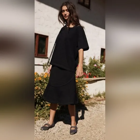 NWOT Free People Charmaine Skirt Set - Black
