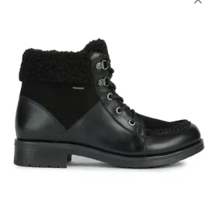 NWOT GEOX Rawelle ABX Faux Shearling Trimmed Waterproof Black Boots – Sz 9