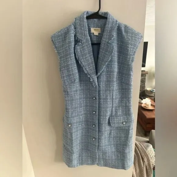 NWOT Maeve by Anthropologie Sleeveless Tweed Blazer Mini Dress – Size 12✨