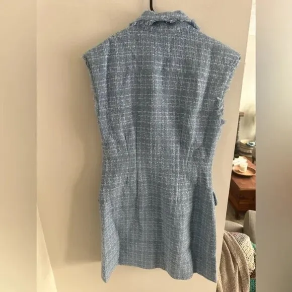 NWOT Maeve by Anthropologie Sleeveless Tweed Blazer Mini Dress – Size 12✨