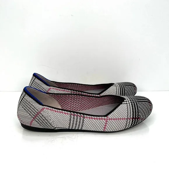 NWOT Rothy's Shoes Retired! Rothys The Flat Grey Glen Plaid