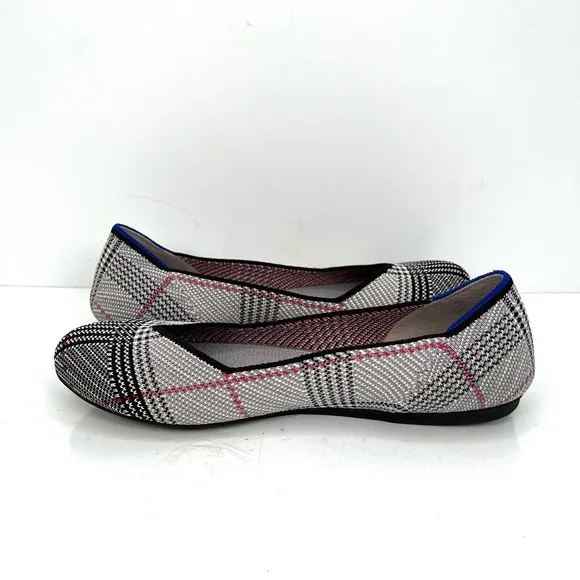 NWOT Rothy's Shoes Retired! Rothys The Flat Grey Glen Plaid