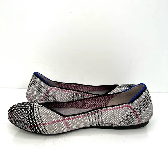 NWOT Rothy's Shoes Retired! Rothys The Flat Grey Glen Plaid