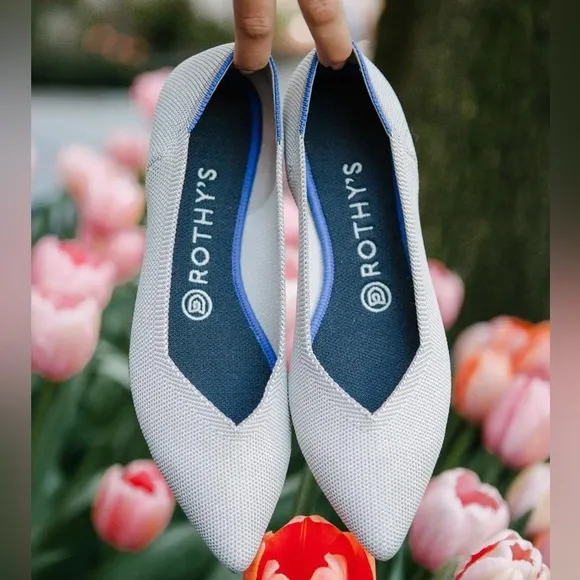 NWOT Rothy's The Point Ballet Flat Shoes Flax Birdseye Women's Size 7