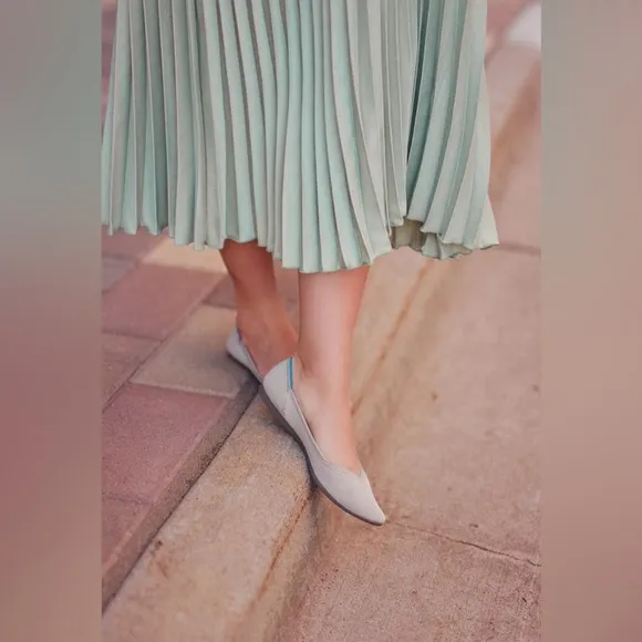 NWOT Rothy's The Point Ballet Flat Shoes Flax Birdseye Women's Size 7