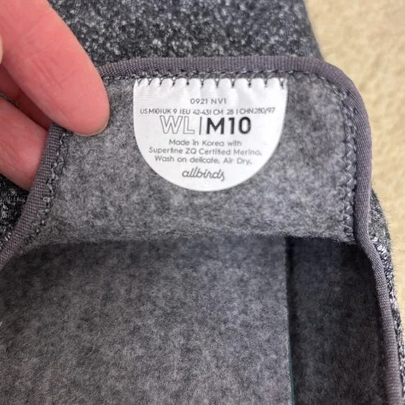 NWOT/NWOB Allbirds Men's Wool Loungers in Gray Size 10
