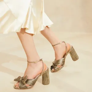 NWT 8.5 US  Loeffler Randall Camellia Dark Gold heeled sandal. A  Summer shoe!