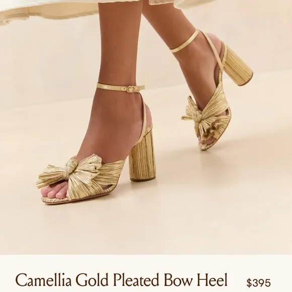 NWT 8.5 US  Loeffler Randall Camellia Dark Gold heeled sandal. A  Summer shoe!