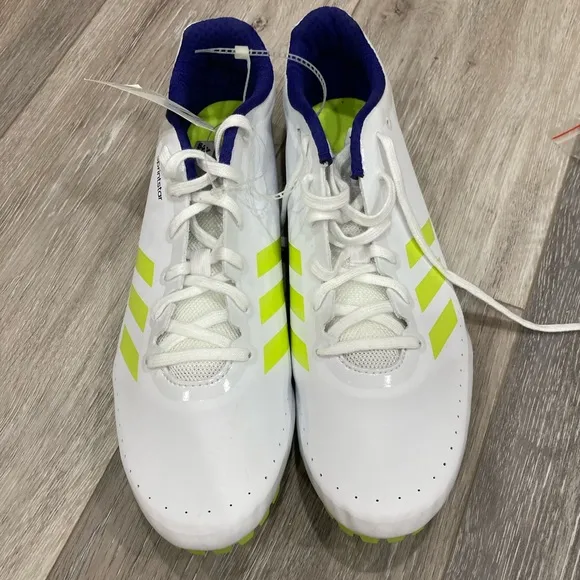 NWT Adidas Sprinstar Track Shoes White, Neon Green, and Blue Size 11.5 S…