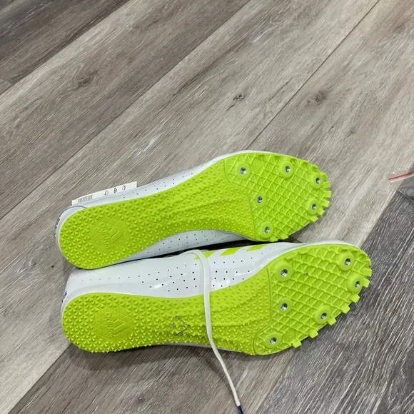 NWT Adidas Sprinstar Track Shoes White, Neon Green, and Blue Size 11.5 S…