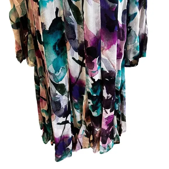 NWT Anthropologie L Flutter Sleeve Dress Whimsigoth Fairy Grunge Watercolor Mini