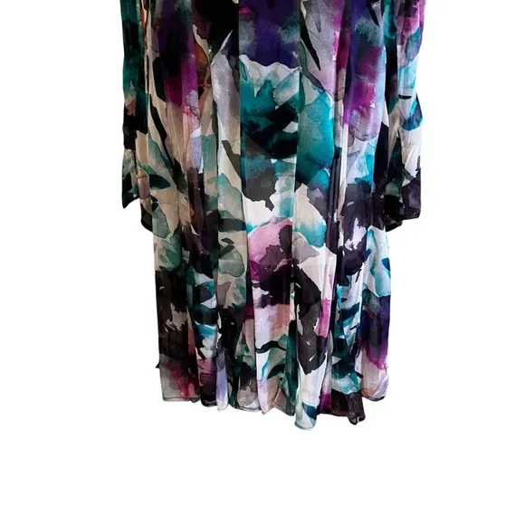 NWT Anthropologie L Flutter Sleeve Dress Whimsigoth Fairy Grunge Watercolor Mini