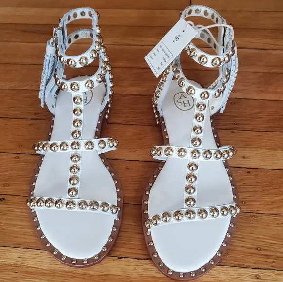 NWT ASH 'POWER' Studded Flat Gladiator Sandal, Size 35 EU