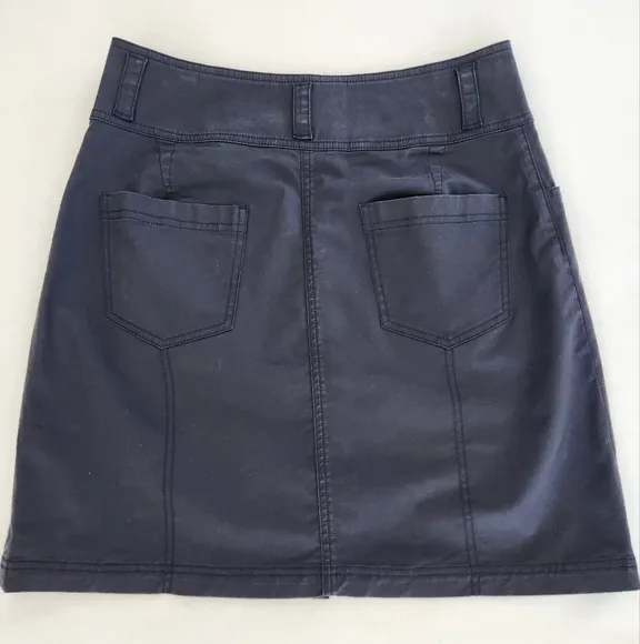 NWT || AVENTURA || Navy Blue Button Down Cotton Skirt Mini Sz 6