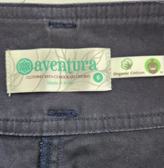 NWT || AVENTURA || Navy Blue Button Down Cotton Skirt Mini Sz 6
